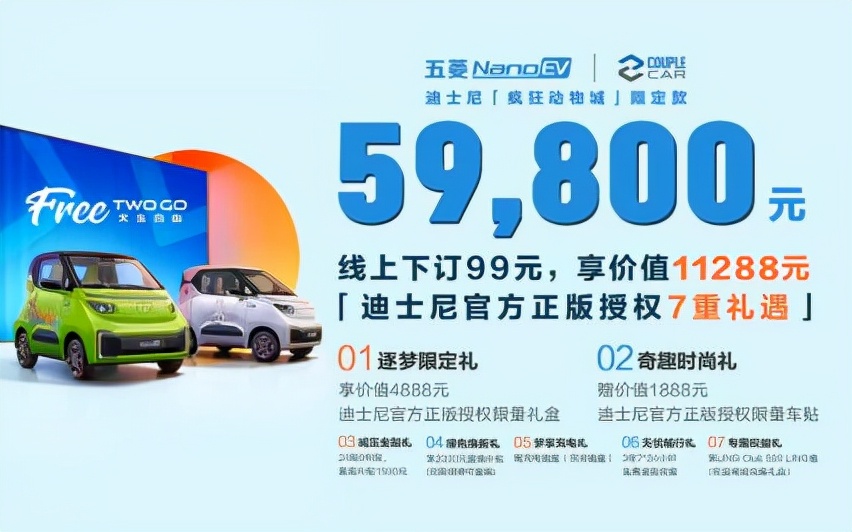 五菱NanoEV迪士尼疯狂动物城限定款 全球限量5000台 赶快来抢